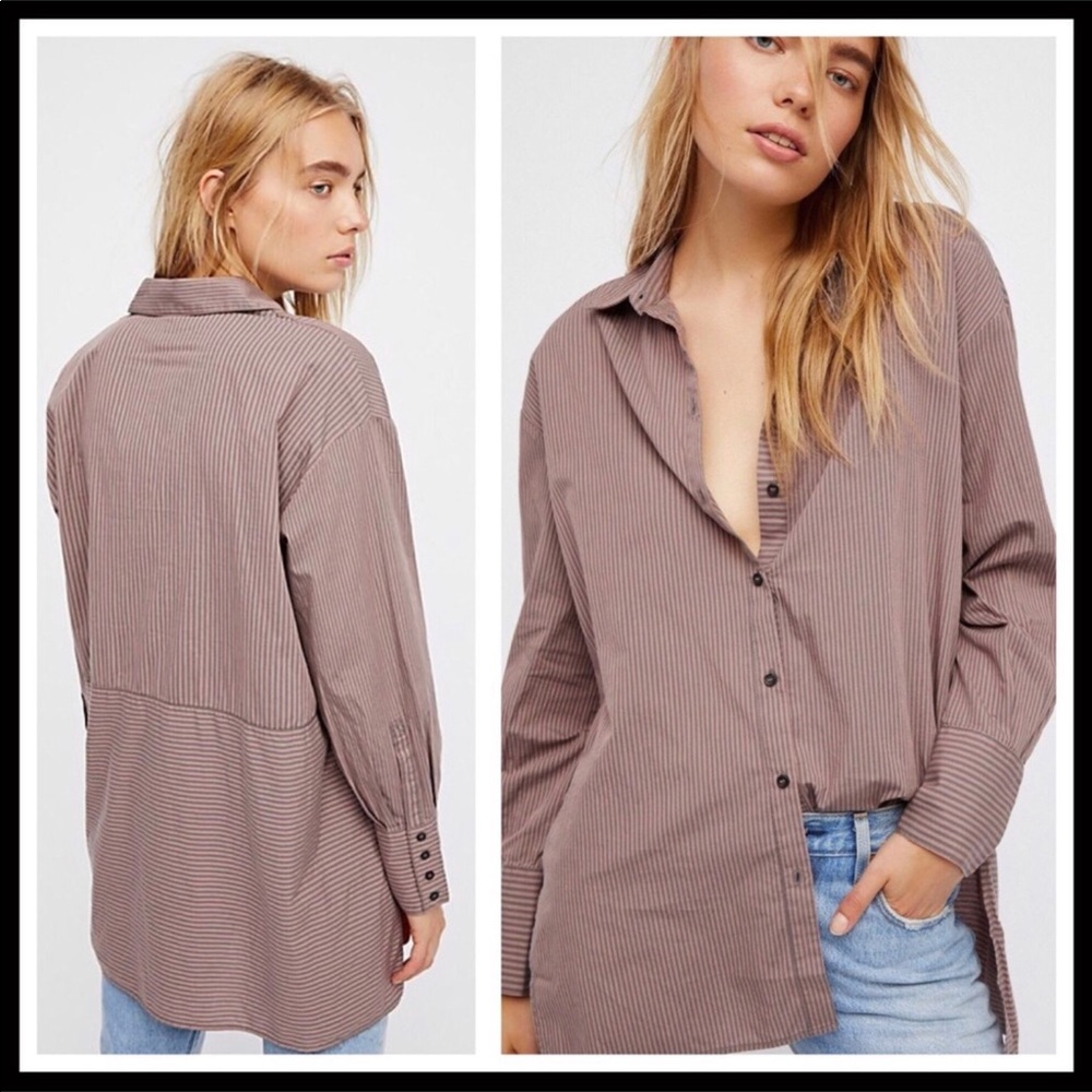 FREE PEOPLE BUTTON DOWN TUNIC SHIRT - Picture 8 of 8